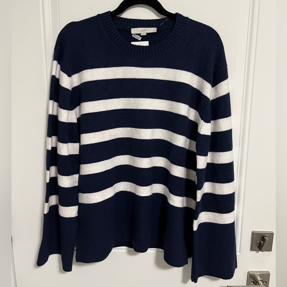 Loft by Ann Taylor Women’s Stripe Relaxed Tunic Sweater - Size XL